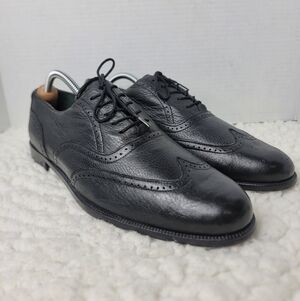 Nettleton USA Made Men’s 11M Black Leather Wingtip Oxford Dress Shoes NEW